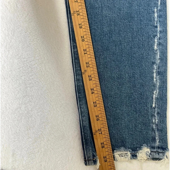 Paige sz 32 Hoxton Ankle Peg Distressed Button Fly Straight Leg Low Stretch EUC - Picture 11 of 12